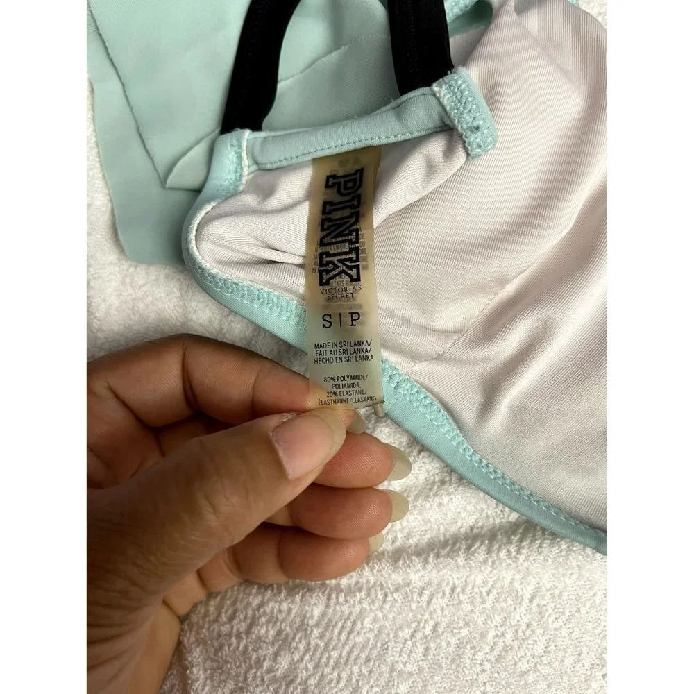 Victoria's Secret Women's Blue & Black Pastel Bikini Top Size S - Picture 5 of 7